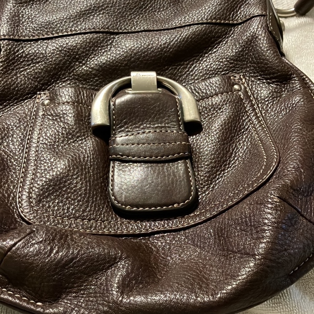 Dark Brown Leather Crossbody Bag with Front Buckle - Picture 2 of 8